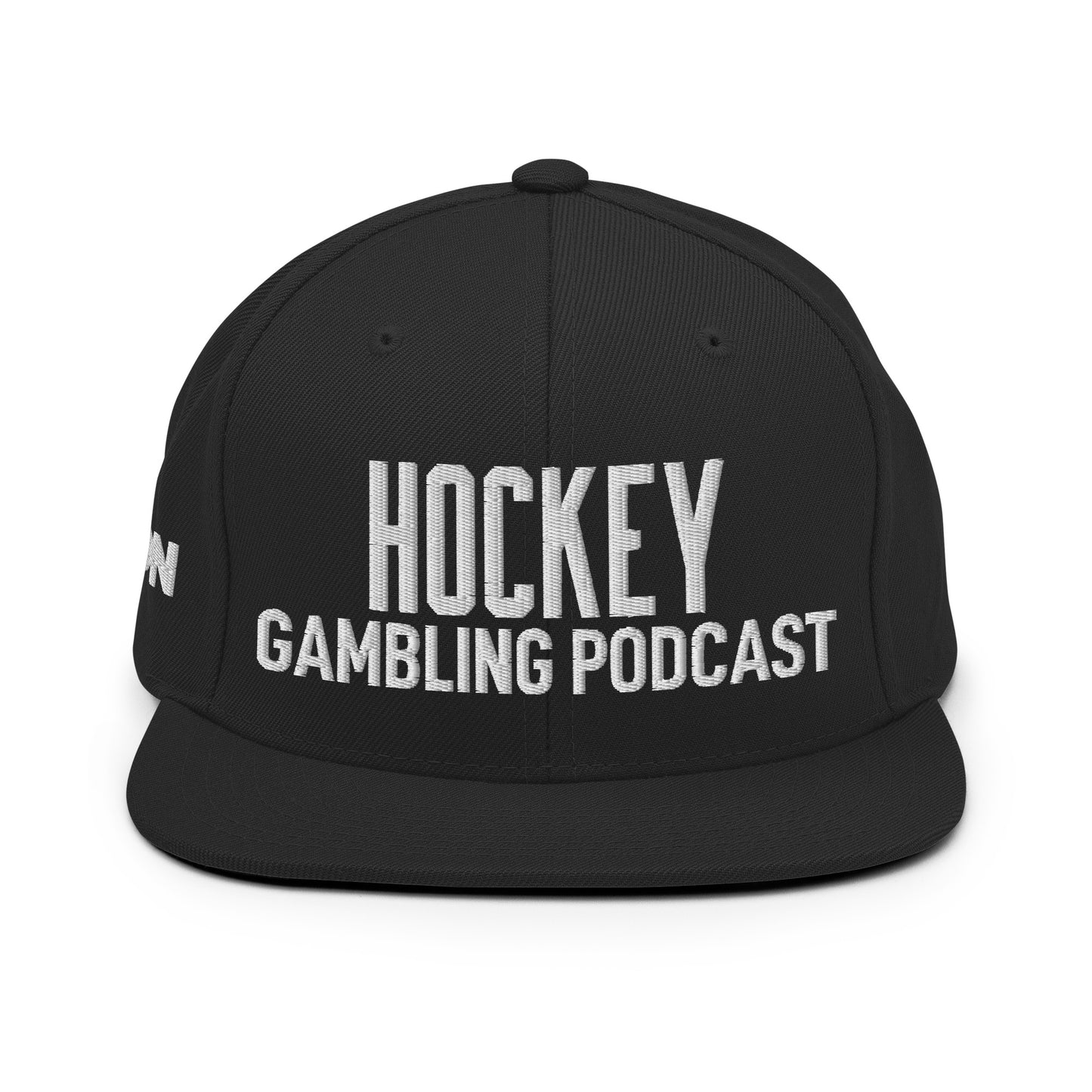 Hockey Gambling Podcast - Snapback Hat (White Logo)