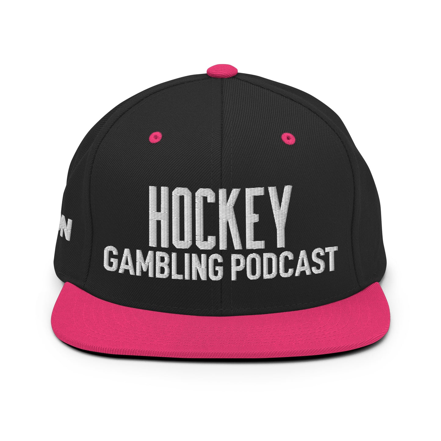 Hockey Gambling Podcast - Snapback Hat (White Logo)