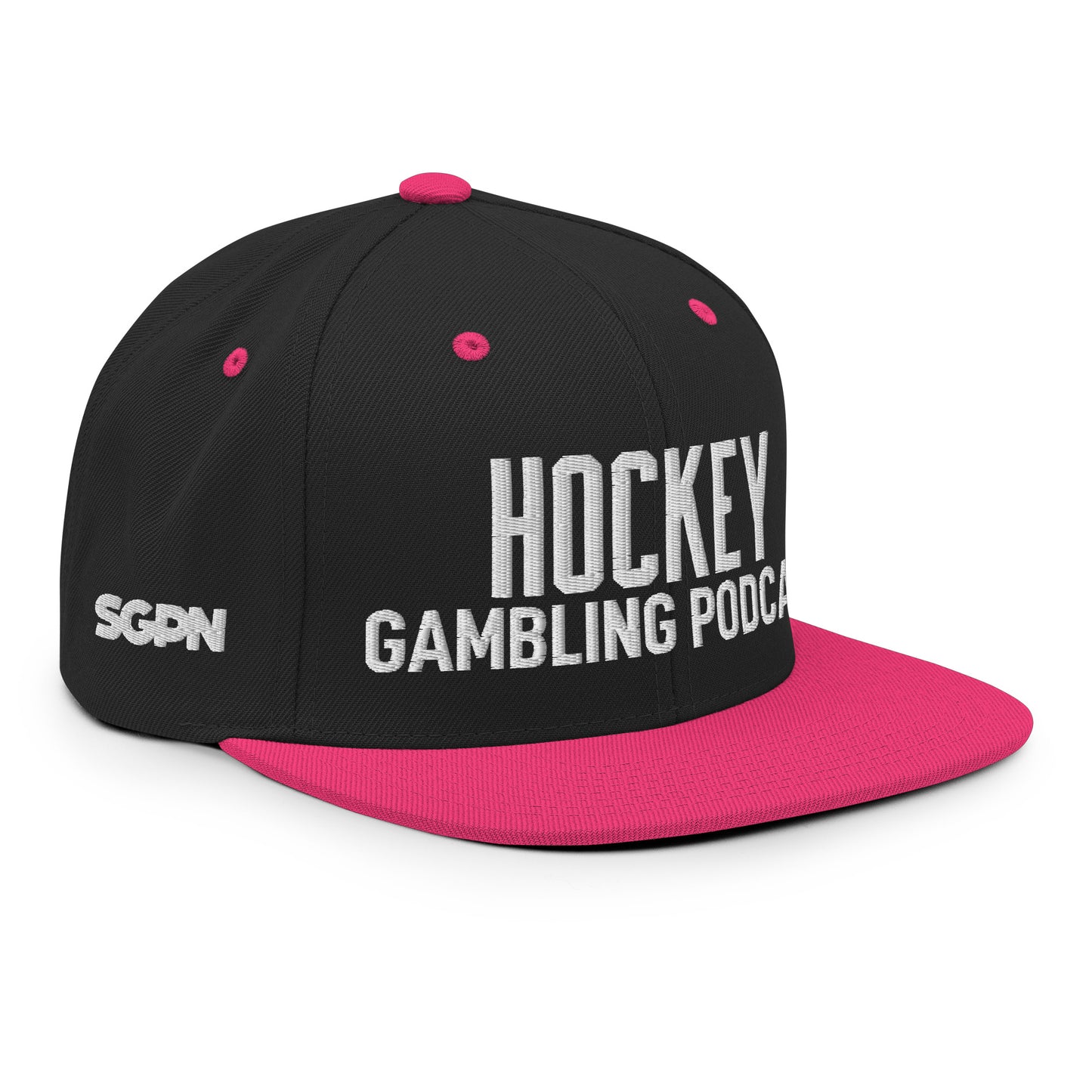Hockey Gambling Podcast - Snapback Hat (White Logo)