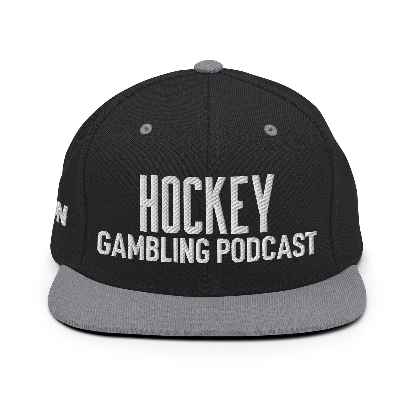 Hockey Gambling Podcast - Snapback Hat (White Logo)