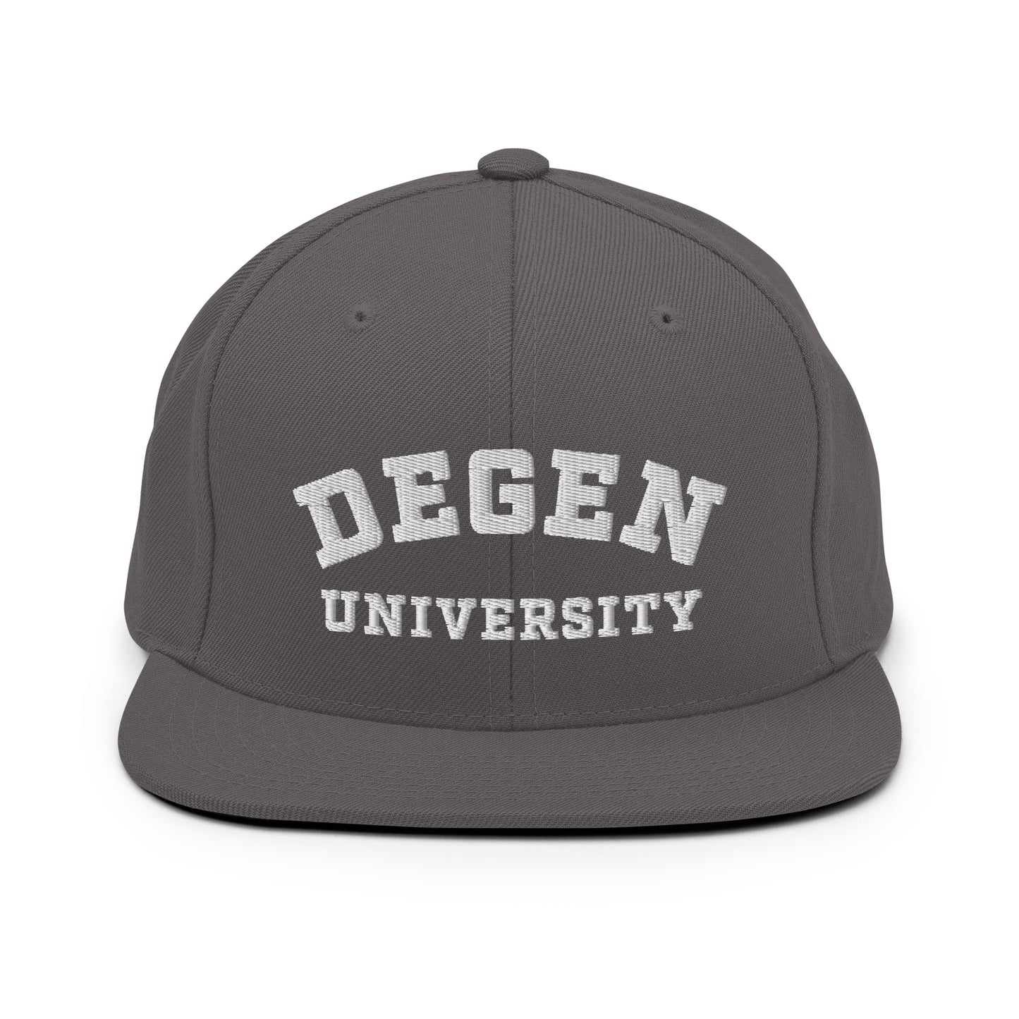 Degen University - Snapback Hat (White Logo)