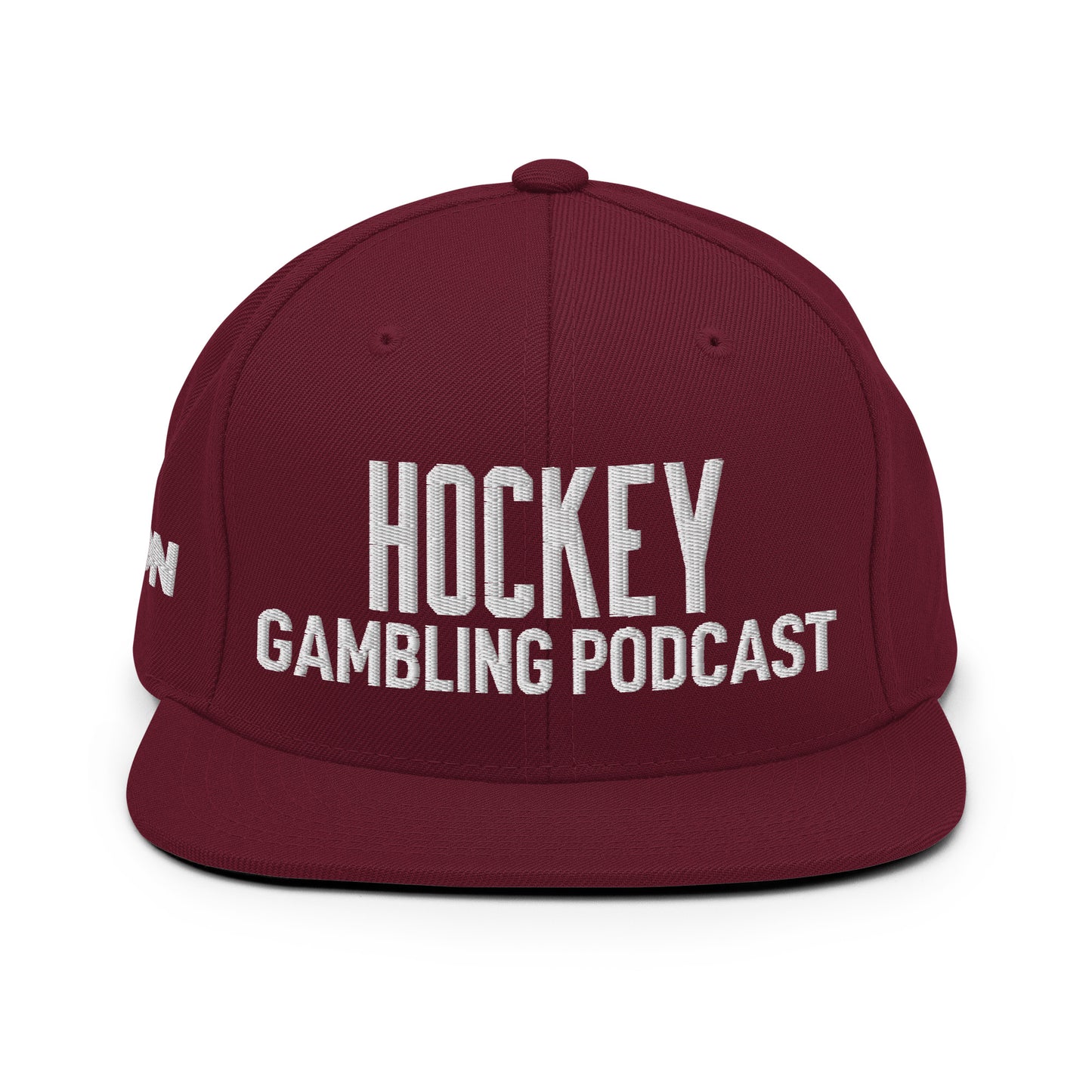 Hockey Gambling Podcast - Snapback Hat (White Logo)