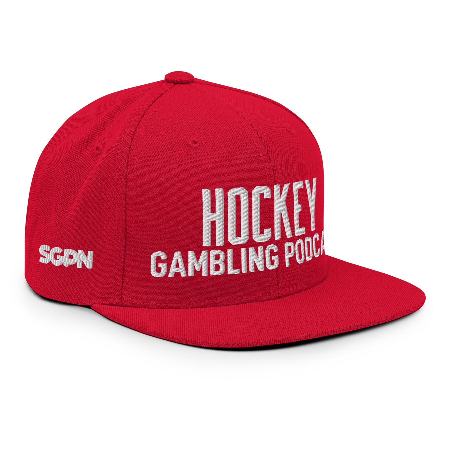 Hockey Gambling Podcast - Snapback Hat (White Logo)