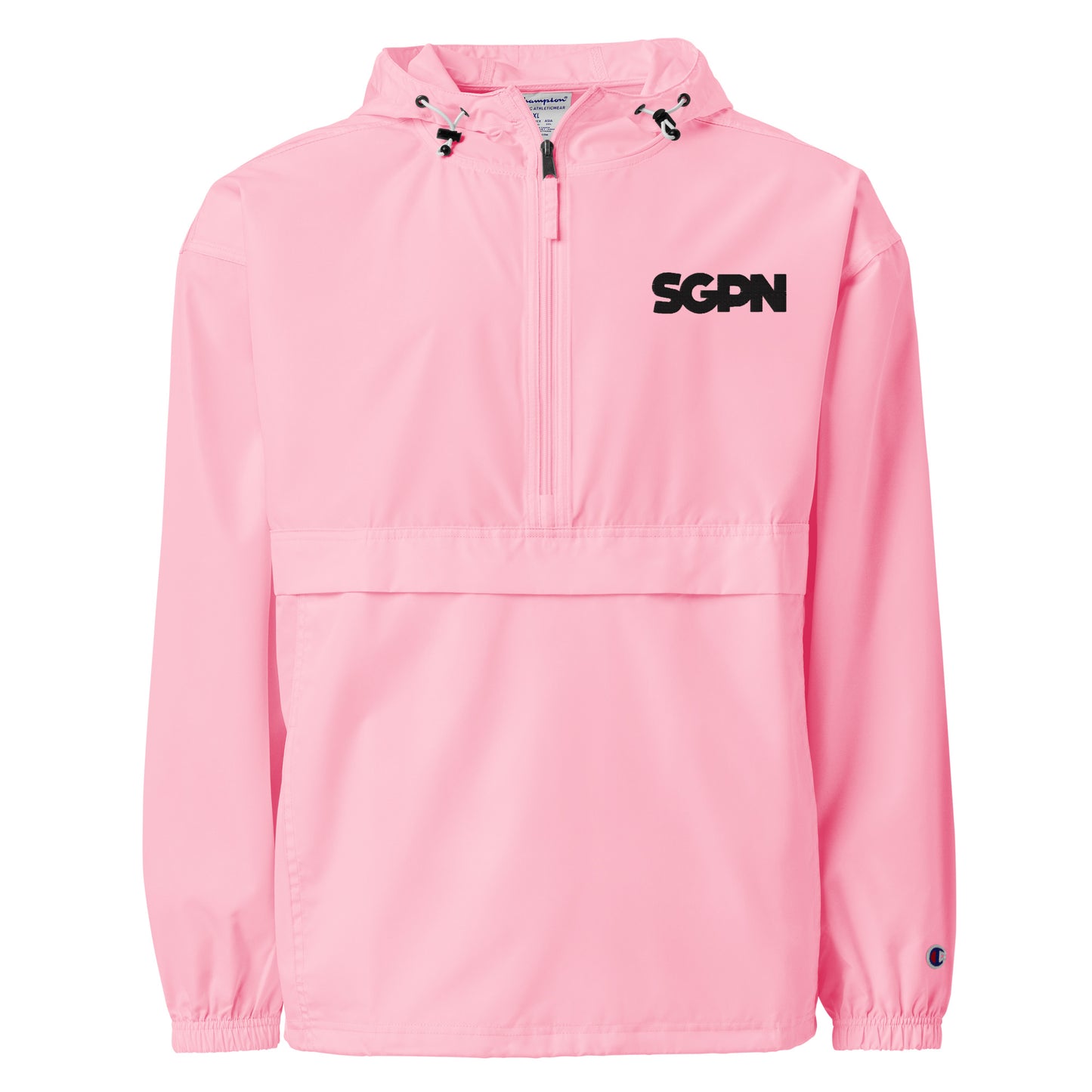 SGPN - Embroidered Champion Packable Jacket (Black Logo)
