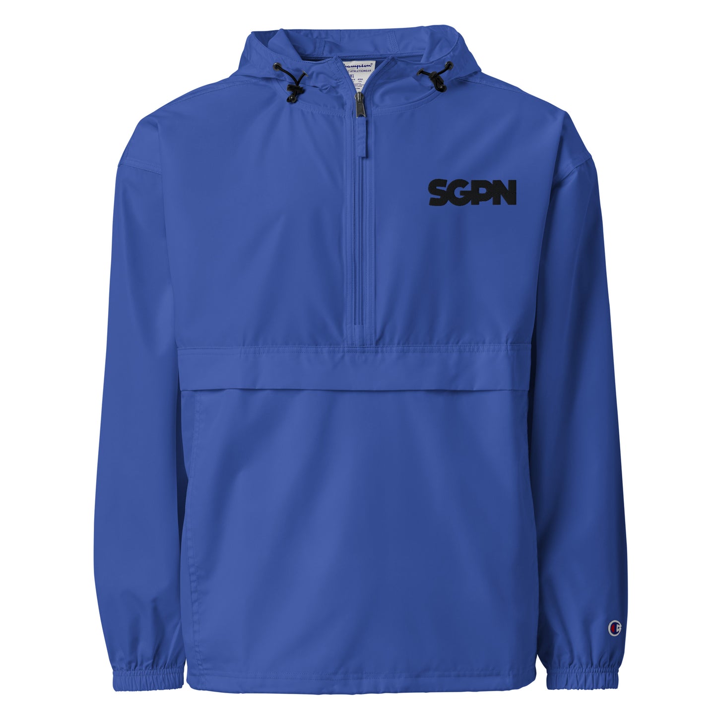 SGPN - Embroidered Champion Packable Jacket (Black Logo)