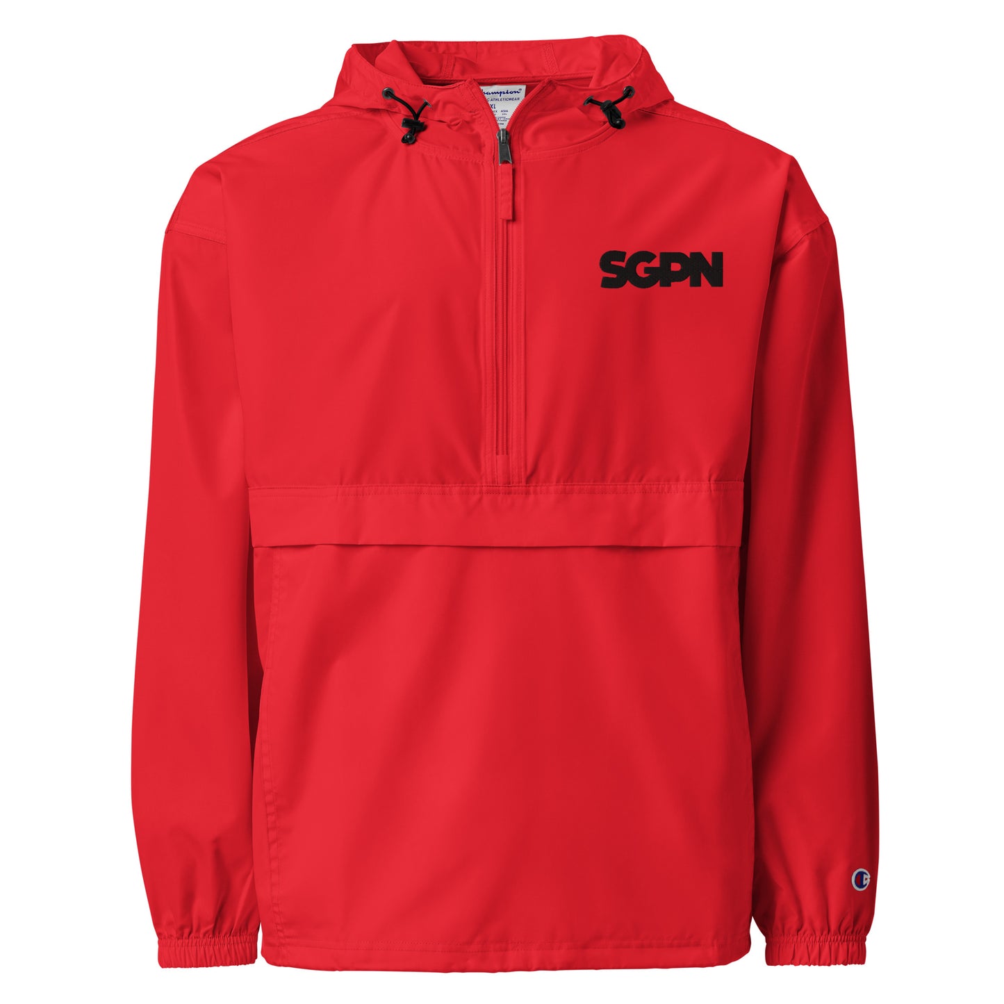 SGPN - Embroidered Champion Packable Jacket (Black Logo)