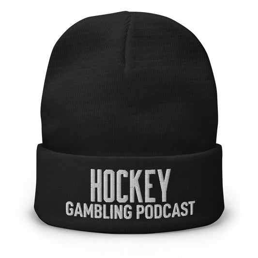 Hockey Gambling Podcast - Embroidered Beanie (White Logo)