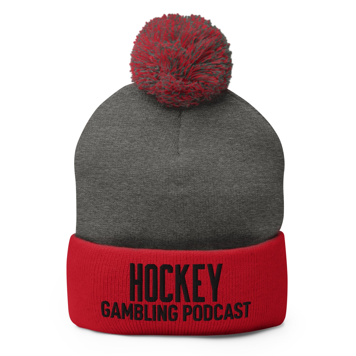 Hockey Gambling Podcast - Pom-Pom Beanie (Black Logo)