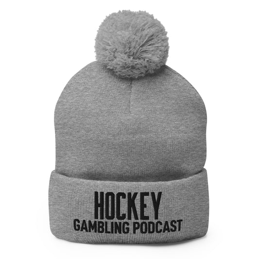 Hockey Gambling Podcast - Pom-Pom Beanie (Black Logo)