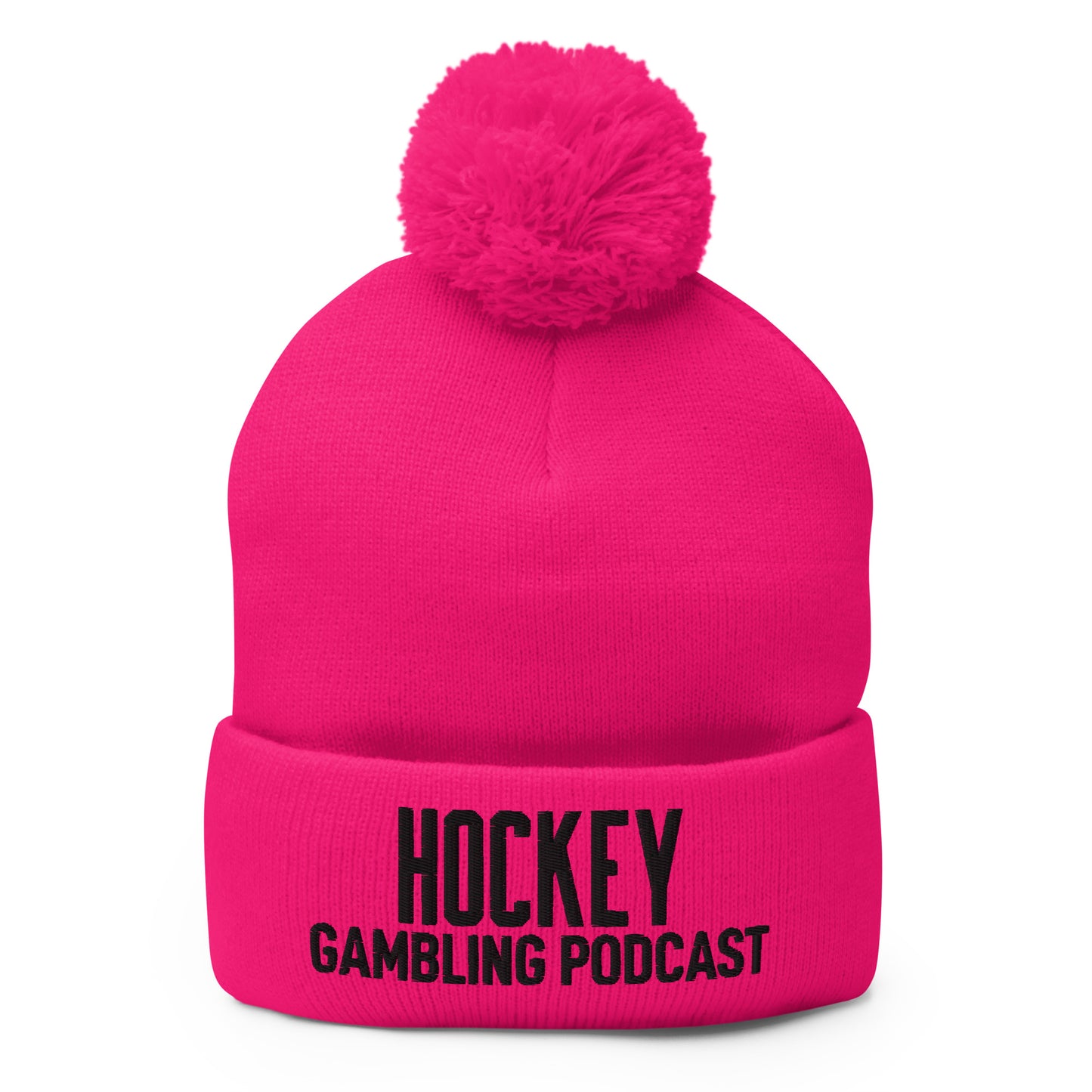 Hockey Gambling Podcast - Pom-Pom Beanie (Black Logo)
