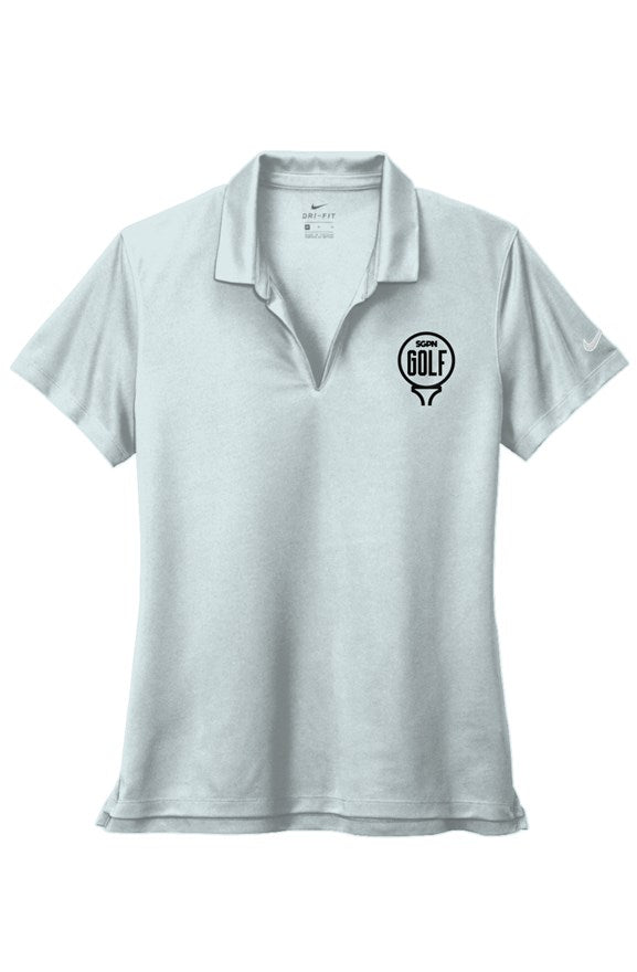 Golf Gambling Nike Ladies Dri-FIT Micro Pique 2.0 Polo (Black Logo)