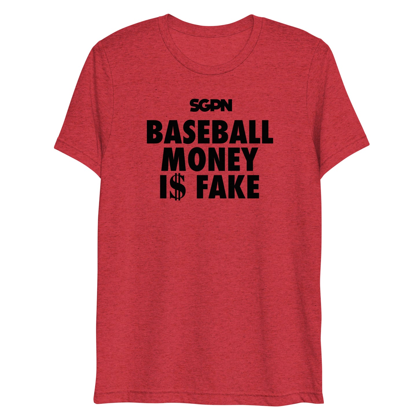 Baseball Money is Fake - Fantasy Baseball Podcast - Short sleeve t-shirt (Black Logo)