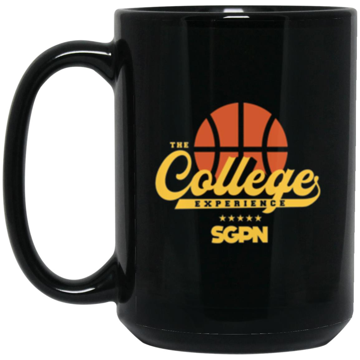 The College Experience Basketball - 15 oz. Black Mug