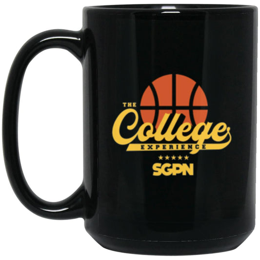 The College Experience Basketball - 15 oz. Black Mug