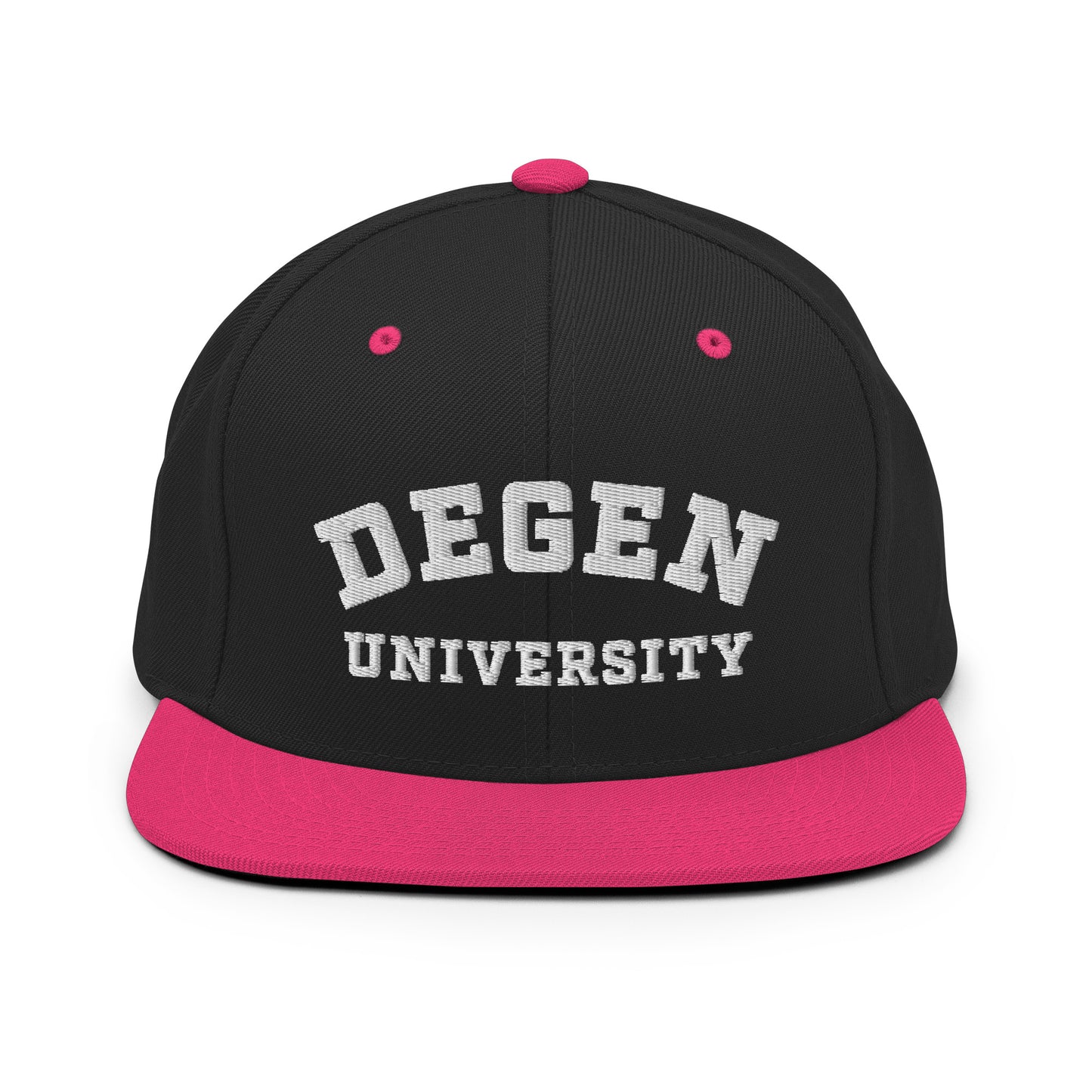 Degen University - Snapback Hat (White Logo)