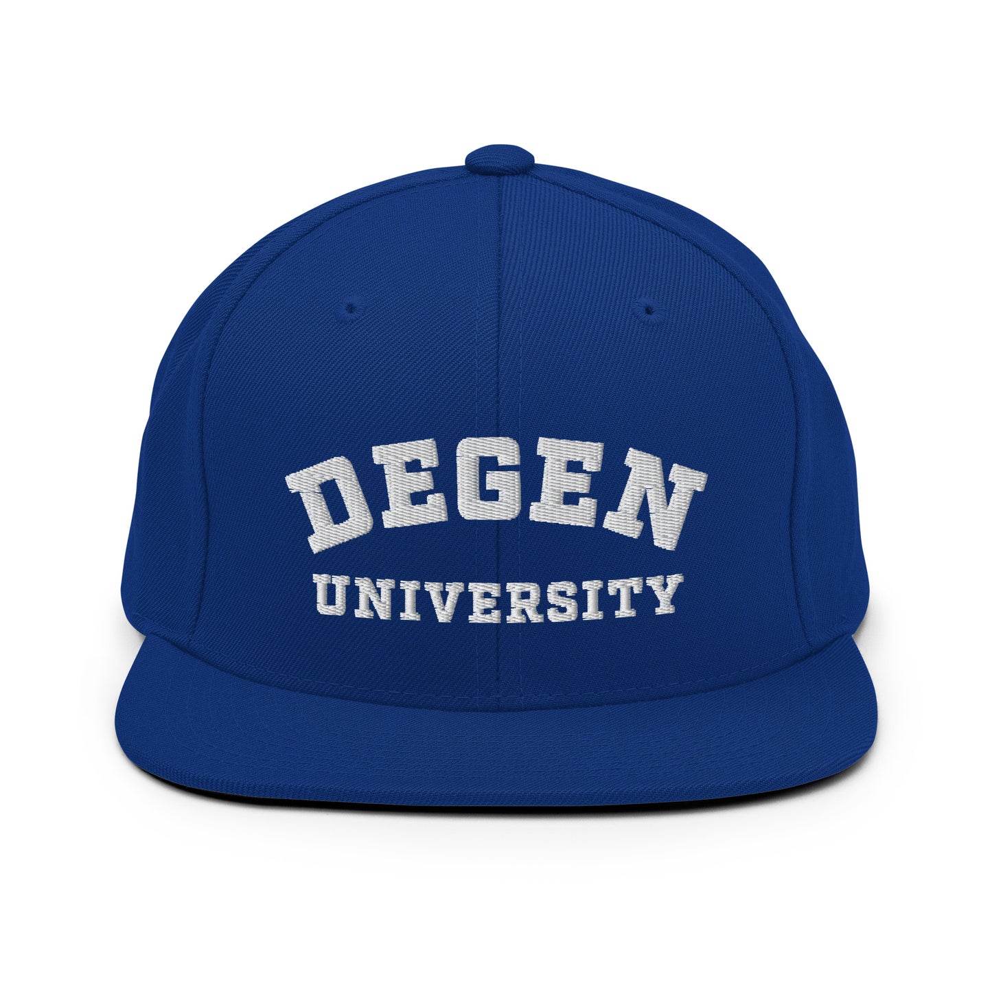 Degen University - Snapback Hat (White Logo)