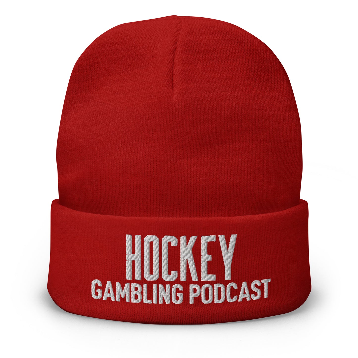 Hockey Gambling Podcast - Embroidered Beanie (White Logo)