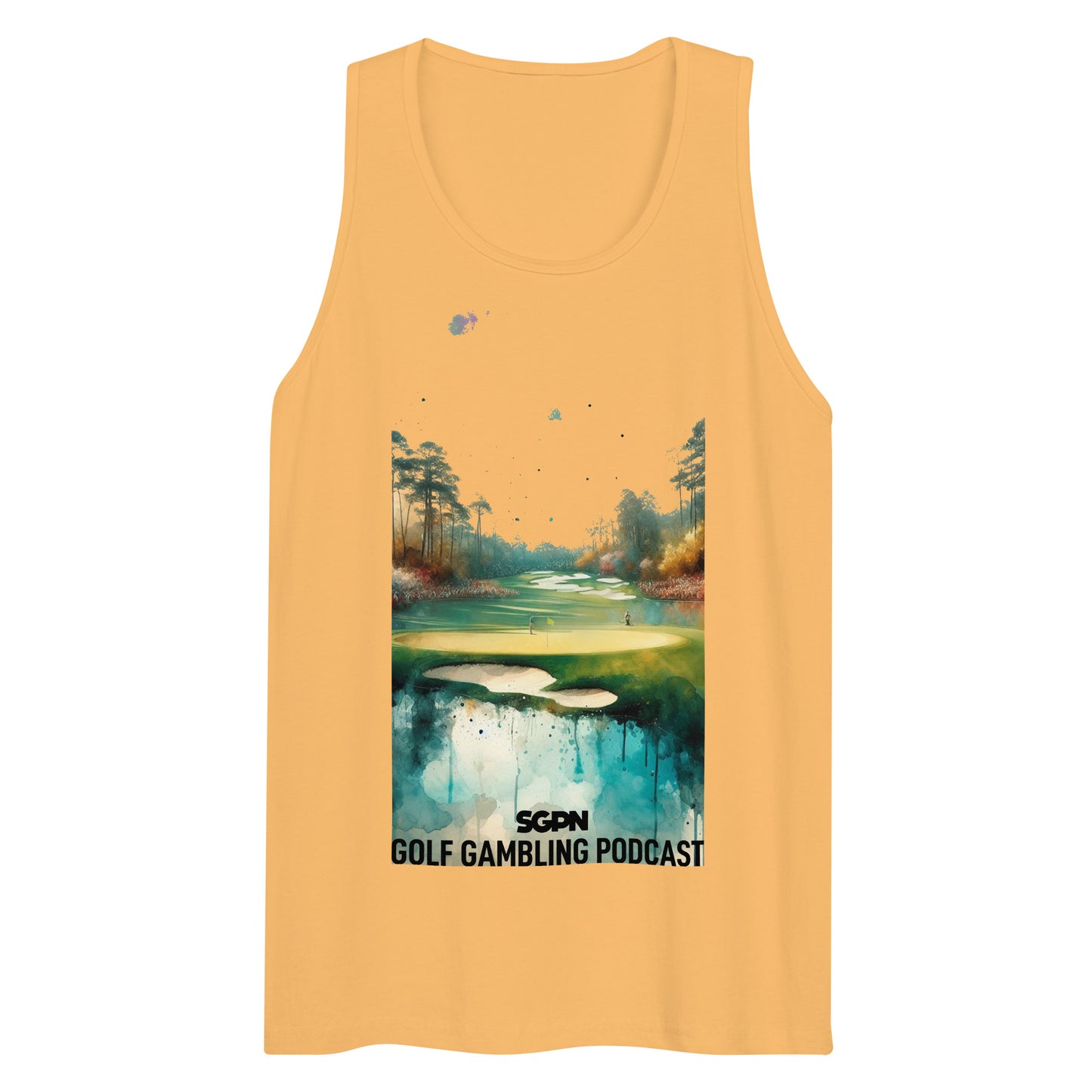 Water Painting Golf Scene: Men’s premium tank top