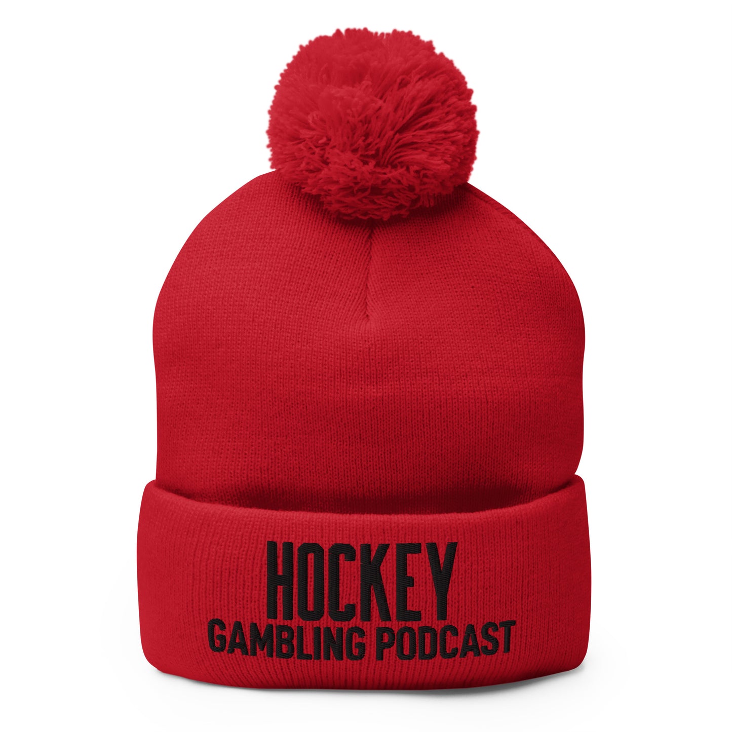 Hockey Gambling Podcast - Pom-Pom Beanie (Black Logo)