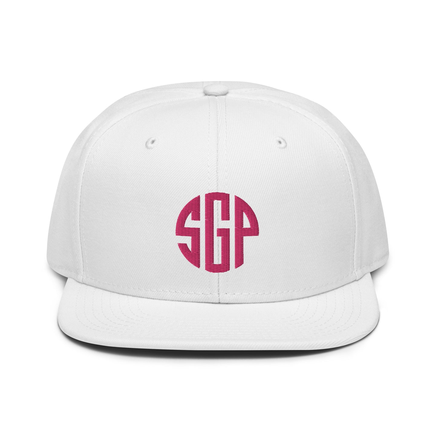 Sports Gambling Podcast - Snapback White Hat (Pink Logo)