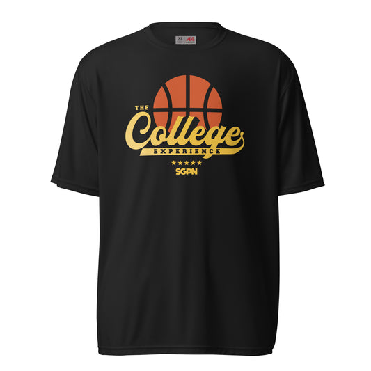The College Experience Basketball - Unisex performance crew neck t-shirt