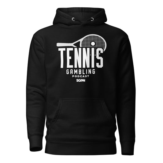 Tennis Gambling Podcast - Unisex Hoodie (White Logo)
