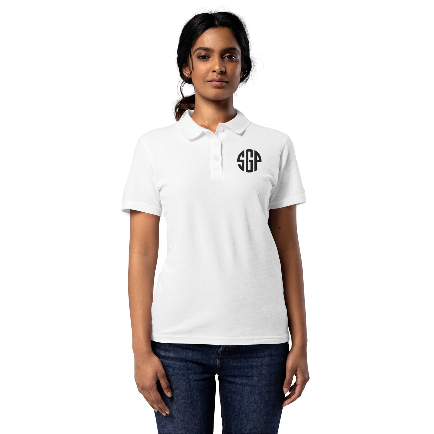 SGP - Women’s pique polo shirt (Black Logo)