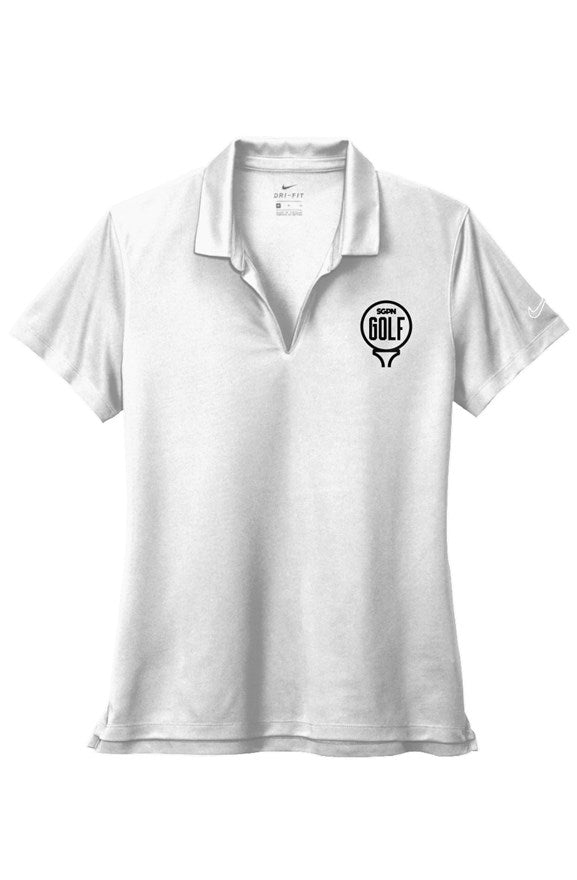 Golf Gambling Nike Ladies Dri-FIT Micro Pique 2.0 Polo (Black Logo)