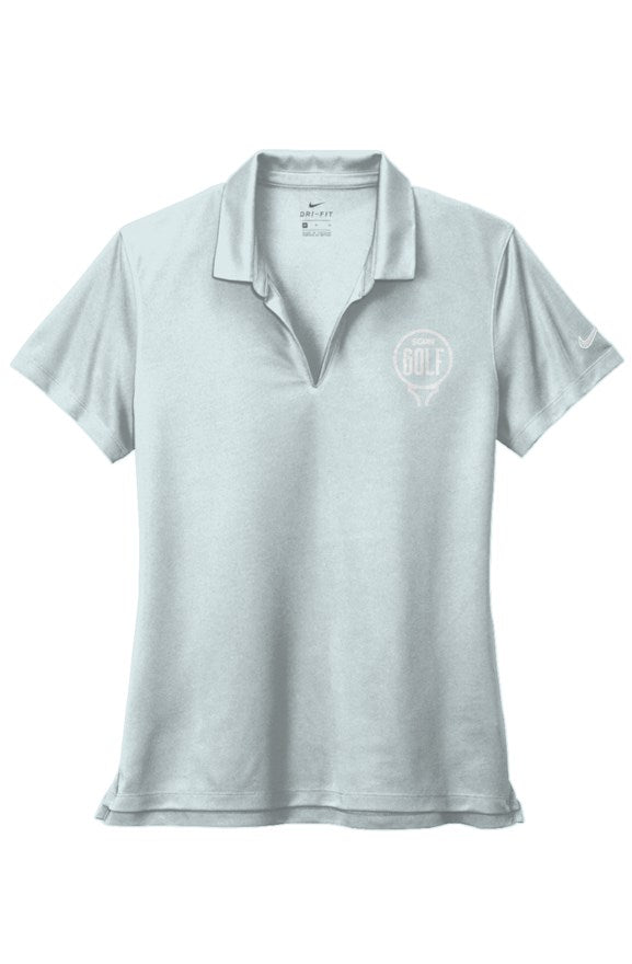 Golf Gambling Nike Ladies Dri-FIT Micro Pique 2.0 Polo (White Logo)