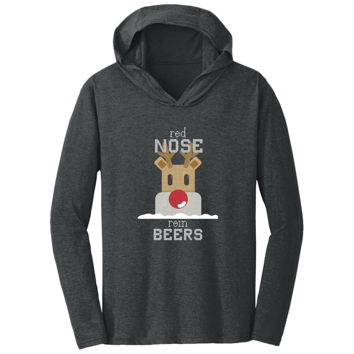 Christmas Sweatshirt - Red Nose Rein Beers - Triblend T-Shirt Hoodie