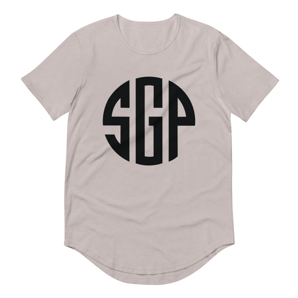 SGP Men's Curved Hem T-Shirt (Black Logo)