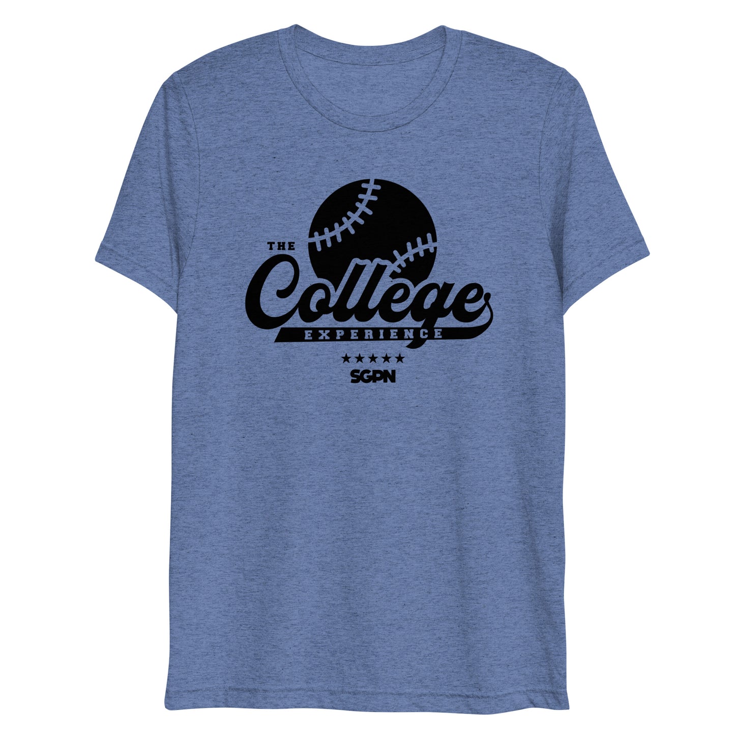 The College Experience Baseball Short sleeve t-shirt (Black Logo)