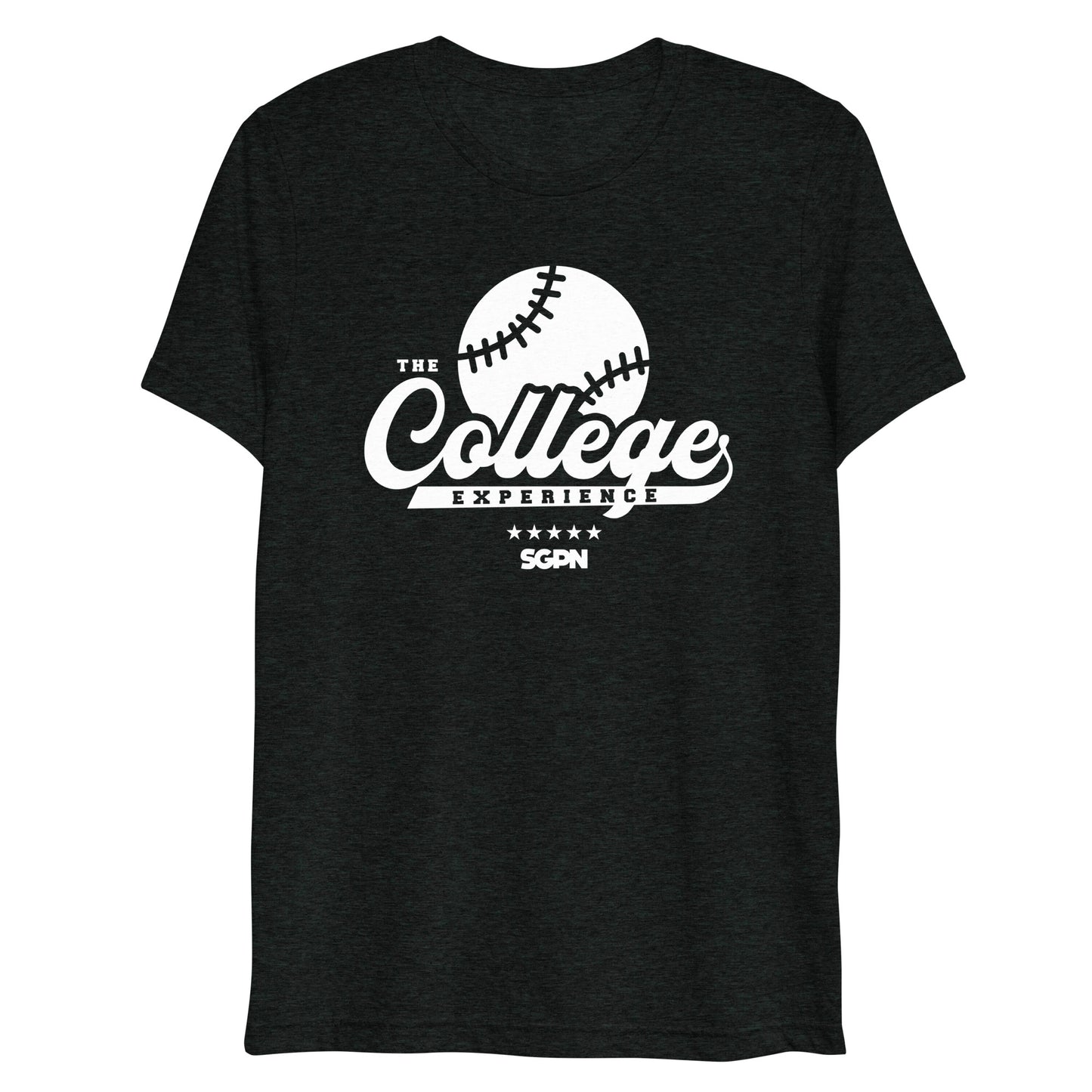 The College Experience Baseball Short sleeve t-shirt (White Logo)