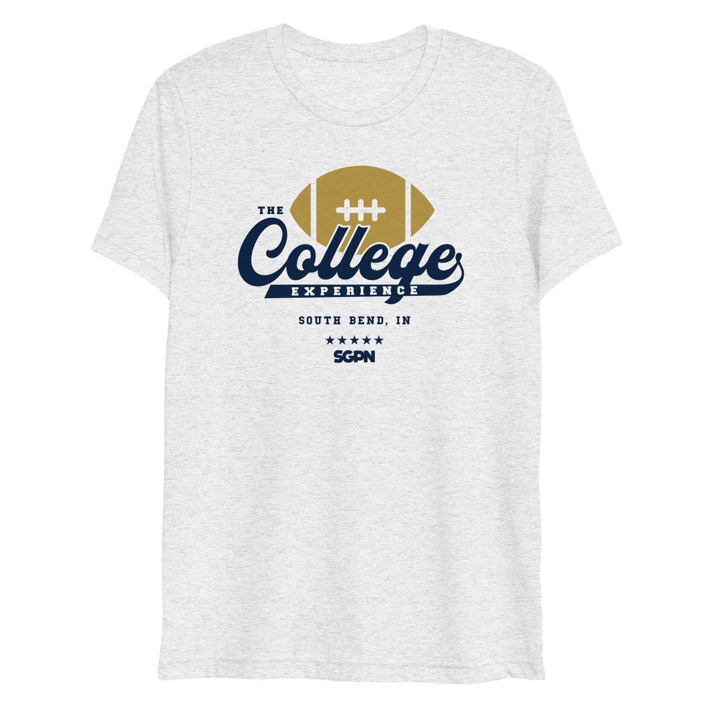 The College Football Experience - South Bend edition - White Fleck Short sleeve t-shirt