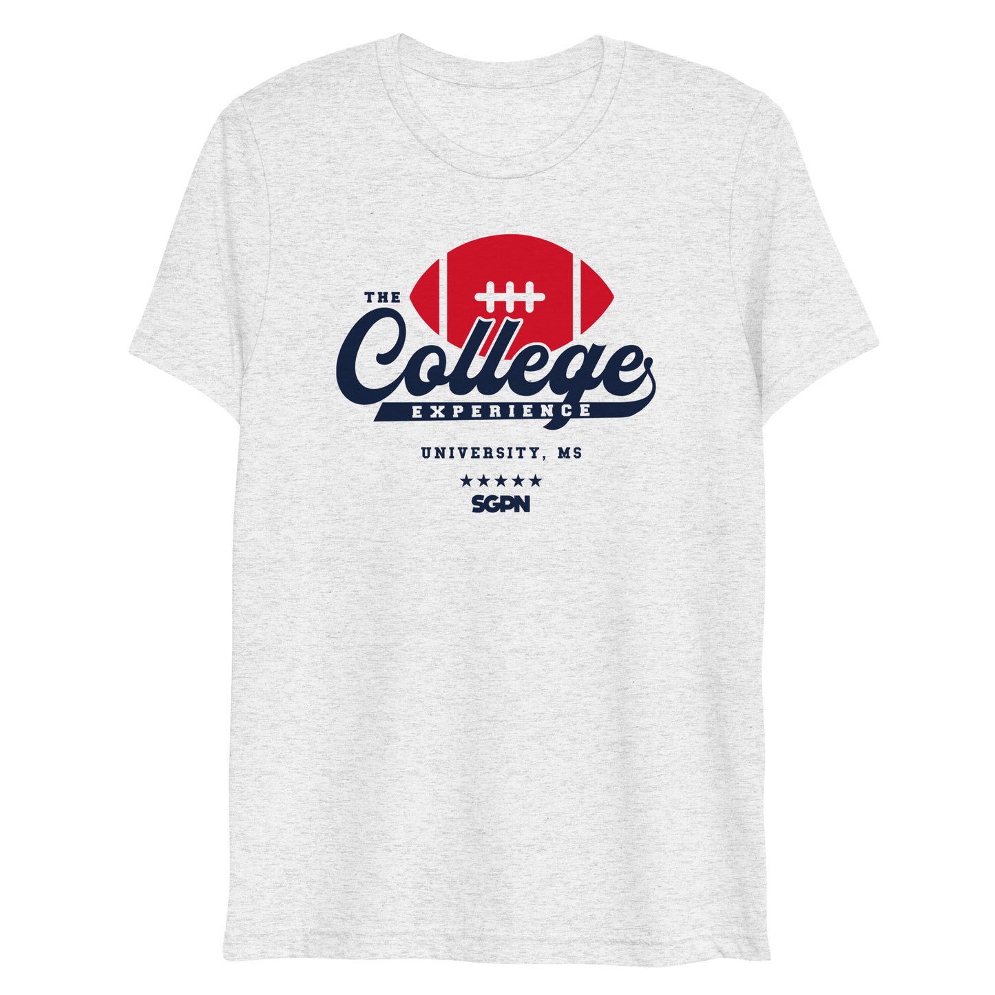 The College Football Experience - University edition - White Fleck Short sleeve t-shirt