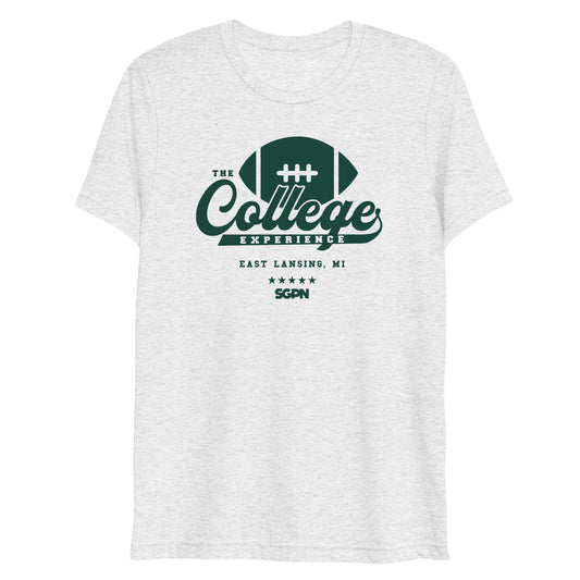 The College Football Experience - East Lansing edition - White Fleck Short sleeve t-shirt
