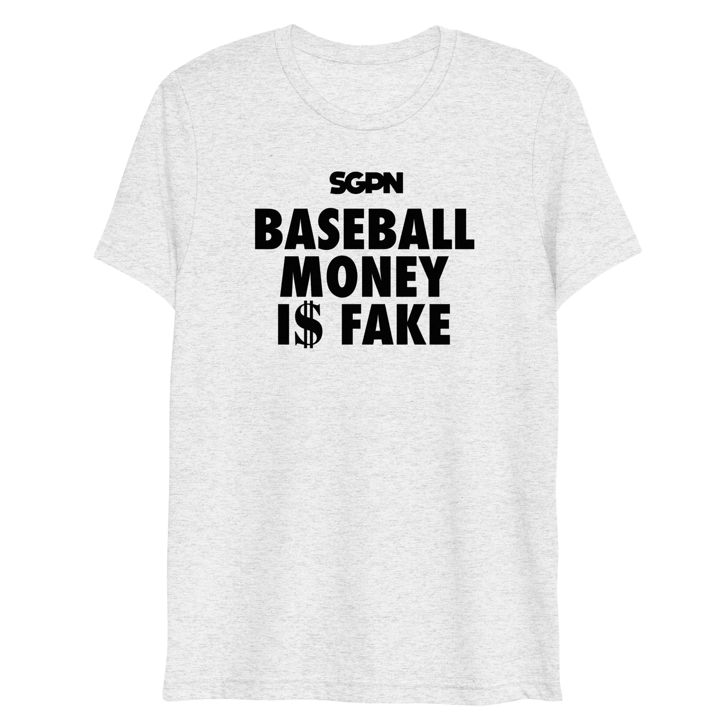 Baseball Money is Fake - Fantasy Baseball Podcast - Short sleeve t-shirt (Black Logo)