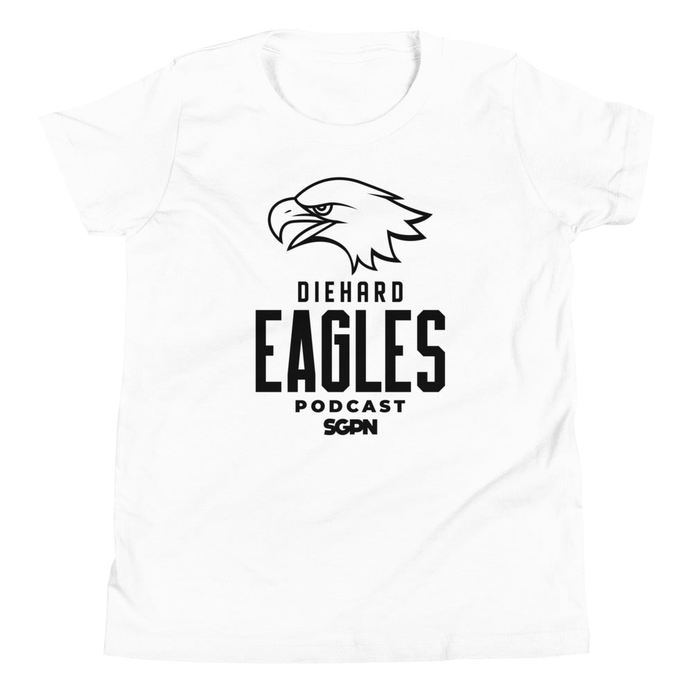 Diehard Eagles Podcast Youth Short Sleeve T-Shirt (Black Logo)